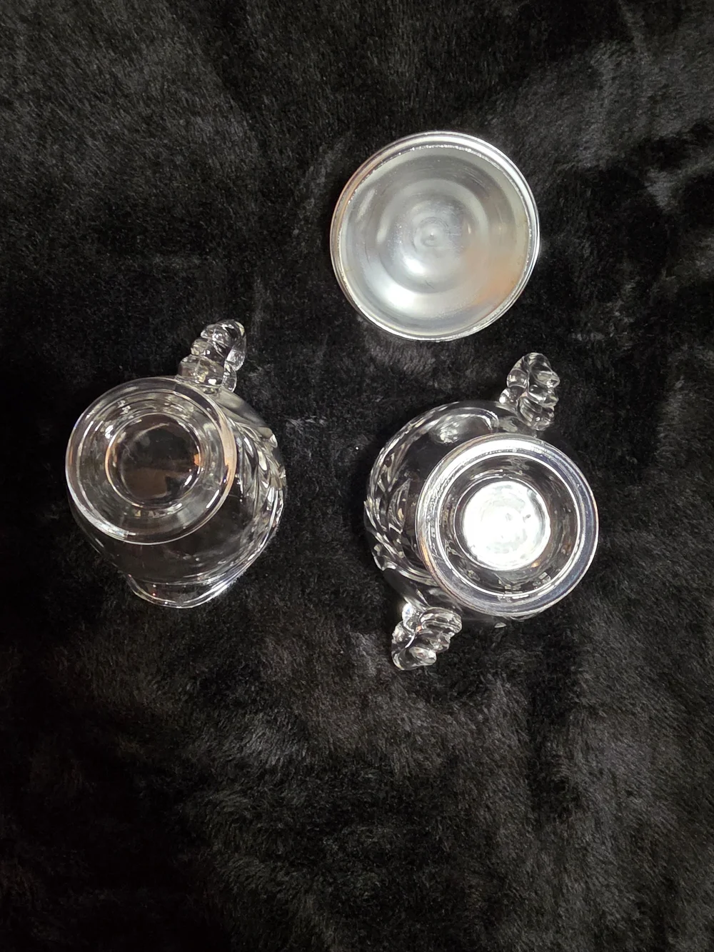 Indiana Glass Crystal Creamer and Covered Sugar Bowl - Clear Glass